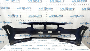 Bare front bumper BMW 3 F30 16-18 Basis, blue C10, scratches, dents, bumps