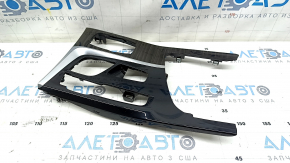 Center console trim BMW 5 G30 17-23 black gloss, wood, scratches