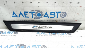 Door sill trim outer front left BMW 5 G30 18- eDrive, with illumination, scratches, corrosion