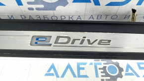 Door sill trim outer front left BMW 5 G30 18- eDrive, with illumination, scratches, corrosion