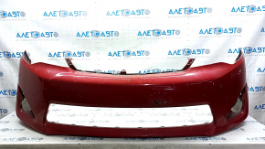 Front bumper bare Toyota Camry v50 12-14 usa LE XLE, red, broken fasteners, dents, scratches