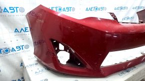 Front bumper bare Toyota Camry v50 12-14 usa LE XLE, red, broken fasteners, dents, scratches