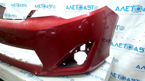 Front bumper bare Toyota Camry v50 12-14 usa LE XLE, red, broken fasteners, dents, scratches