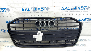 Radiator grille assembly Audi A6 C8 19-23 for parking sensors without radar, black gloss, scratches