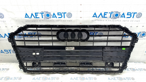 Radiator grille assembly Audi A6 C8 19-23 for parking sensors without radar, black gloss, scratches