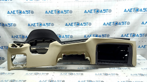 Torpedo front panel with AIRBAG BMW 5 G30 17-23 leather black with beige