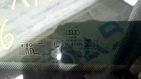 Window blind glass rear right Audi A6 C8 19- with black glossy molding, non-factory tinting, scratches