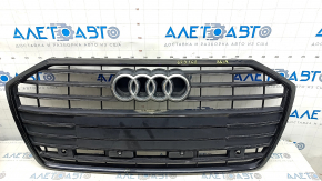 Radiator grille assembly Audi A6 C8 19-23 for parking sensors without radar, black gloss, scratches