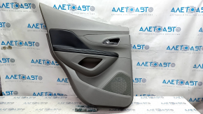 Door trim card rear left Buick Encore 13-16 gray, gray insert, armrest black leather, scratches