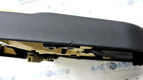 Door trim card rear left BMW 3 F30 12-18 leather black, lining ebony, insert and armrest leather beige, with black molding and backlight, butt, scratch