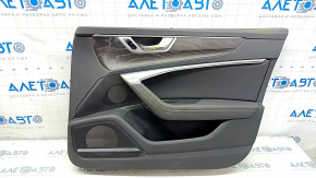 Door trim card front right Audi A6 C8 19 - leather black with dark gray, for dry cleaning