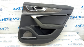 Door trim card rear right Audi A6 C8 19 - leather black with dark gray without curtain, with backlight, wood insert, Bang&Olufsen, tear, for dry cleaning