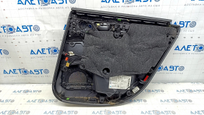 Door trim card rear left Audi A6 C8 19- leather black with dark gray without curtain, with backlight, wood insert, Bang&Olufsen, for dry cleaning, scratches