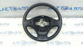 Naked steering wheel BMW 3 F30 12-18 leather black, without heating, with buttons, scratches