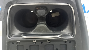 Center console trim with cup holders BMW 3 F30 16-18 black, with cigarette lighter, without trim