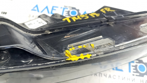 Fog light right Tesla Model 3 18- with turn signal, without corrector, sand, broken mount