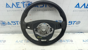 Bare steering wheel Audi A6 C8 19 - black leather with heating, Sport, gloss with chrome inserts, worn, for re-upholstery