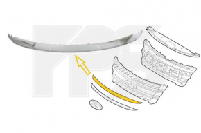 Chrome molding radiator grille upper grill Ford Explorer 11-15 prerest
