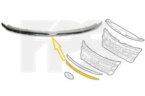 Chrome molding radiator grill lower grill Ford Explorer 11-15 prerest