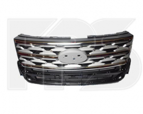 Radiator grill grill Ford Explorer 18-19 rest silver, chrome Chrome light