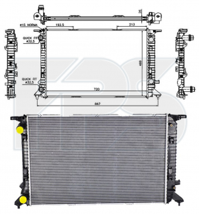 Radiator cooling water Audi Q3 8U 15-18 720X480X26 KOYORAD