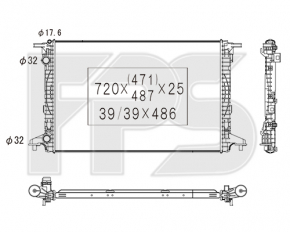 Radiator cooling water Audi Q7 16- 2.0T