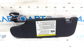 Right visor for Ford Mustang mk6 15-coupe, black, without hook, with backlight, without plug