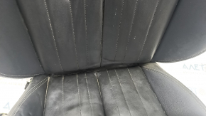 Audi A6 C8 19 passenger seat upholstery - heated, dark grey and black leather, dry cleanable, dents,