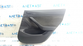 Door trim card rear right Tesla Model 3 18-20 leather black with speaker with window lift control and door opening button, scuffs
