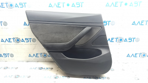 Door trim card rear left Tesla Model 3 18-20 leather black with speaker and window lift control and door opening button
