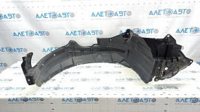 Front left fender liner Toyota Prius V 12-14 pre-restoration, tears, broken mudguard mounting bolt 