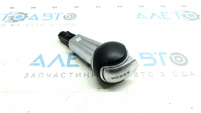 Ford Mustang mk6 15-23 gear knob, black leather, chrome