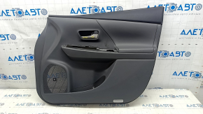 Door trim cardfront right Toyota Prius V 12-17 leather dark gray under JBL speakers, scratches