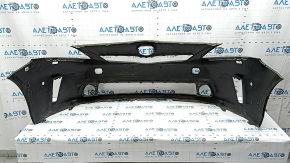 Front bumper bare Toyota Prius V 12-14 pre-rest for parking sensors and washer, black, torn, dented, broken fasteners, scratches