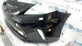 Front bumper bare Toyota Prius V 12-14 pre-rest for parking sensors and washer, black, torn, dented, broken fasteners, scratches