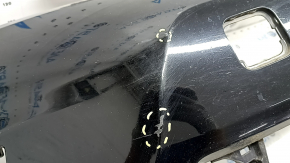 Front bumper bare Toyota Prius V 12-14 pre-rest for parking sensors and washer, black, torn, dented, broken fasteners, scratches