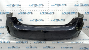 Rear bumper bare Toyota Prius V 12-17 without lip, black, pressed, scratches, crack in fastening