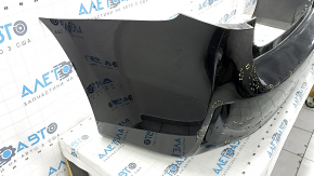 Rear bumper bare Toyota Prius V 12-17 without lip, black, pressed, scratches, crack in fastening