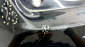 Rear bumper bare Toyota Prius V 12-17 without lip, black, pressed, scratches, crack in fastening