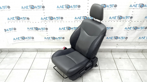 Driver's seat Toyota Prius V 12-17 without airbag, mechanical + electric, dark gray leather, cracked, dented