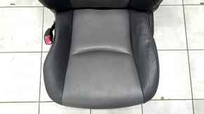 Driver's seat Toyota Prius V 12-17 without airbag, mechanical + electric, dark gray leather, cracked, dented