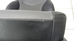 Driver's seat Toyota Prius V 12-17 without airbag, mechanical + electric, dark gray leather, cracked, dented