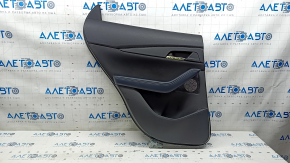 Door trim card rear left Mazda CX-30 20- black, insert black cloth, armrest leather dark blue, scratches
