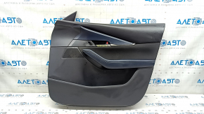 Door trim card front right Mazda CX-30 20- black, insert dark blue, black cloth, armrest leather dark blue, scratches