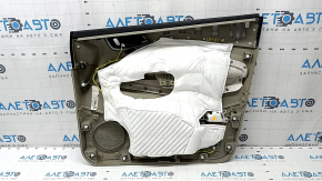 Door trim card front left Ford C-max MK2 13-18 beige with beige insert plastic, armrest beige leather, crack in handle
