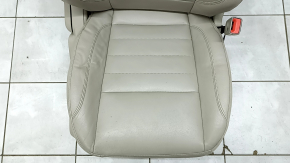 Passenger seat Ford C-max MK2 13-18 with airbag, mechanical, heated, beige leather, dented, scratches, whitened plastic