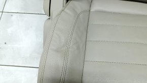 Passenger seat Ford C-max MK2 13-18 with airbag, mechanical, heated, beige leather, dented, scratches, whitened plastic