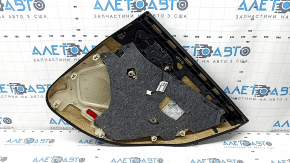 Door trim card rear left Mercedes CLA 14-19 black with beige insert leather, armrest beige leather, molding chrome, broken fasteners, for dry cleaning