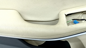 Door trim card front left Mercedes CLA 14-19 black with beige insert leather, armrest leather, chrome molding, dent, for cleaning