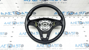 Naked steering wheel Mercedes CLA 14-19 leather black, white stitching, scratches, 